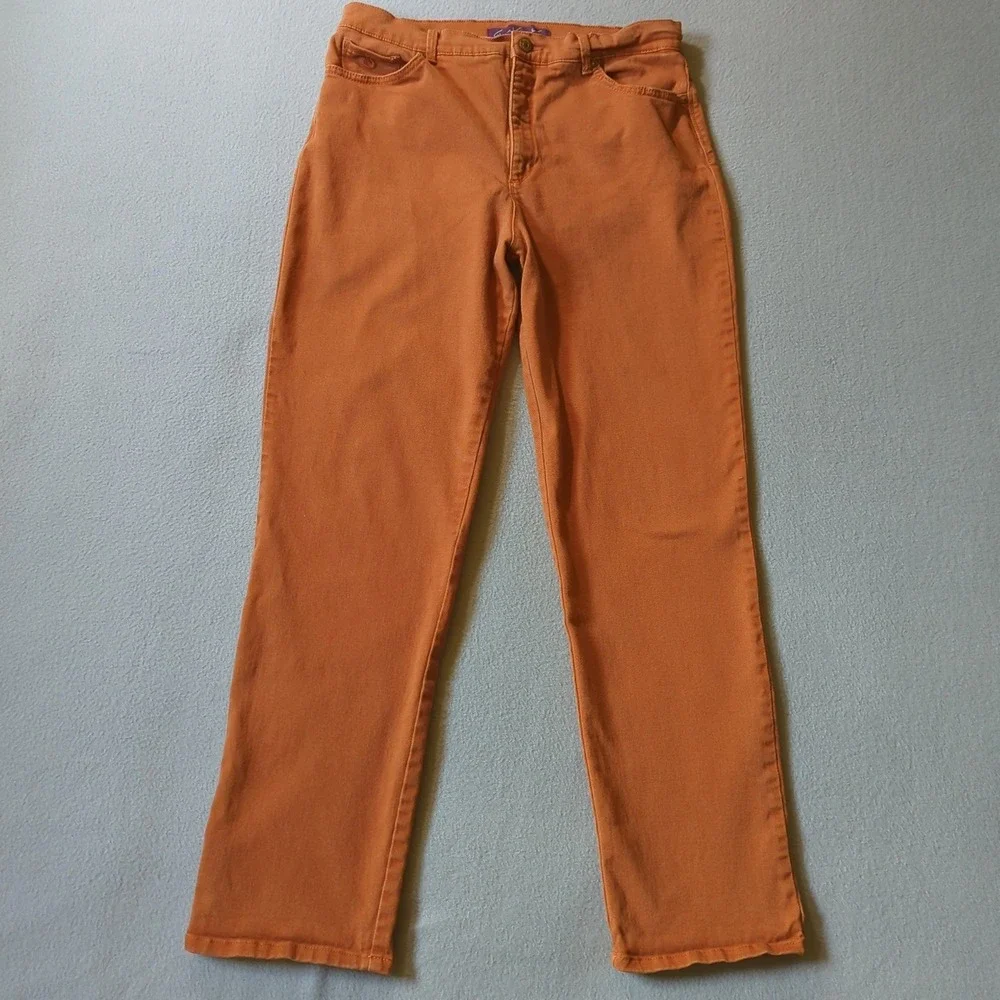 Gloria Vanderbilt Amanda‎ High Rise Tapered Jeans Burnt Orange Rust Womens 14